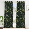 thumbnail image 3 of Tchckioa Boho Floral Blackout Curtains for Bedroom,W42xL63 Thermal Insulated Grommet Drapes,2 Panels, 3 of 6