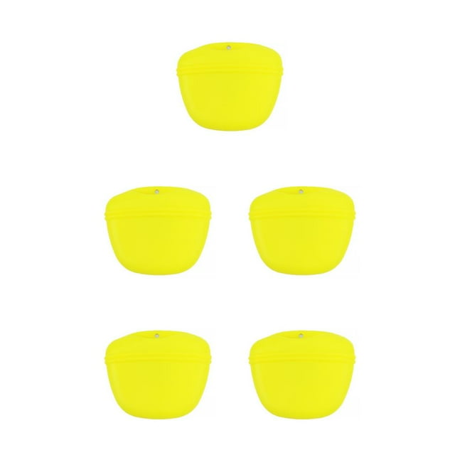 Guardoinrt Pets Training Silicone Elastic Waist Bag Portable Feeding Storage Pouch Container Practicing Food Bags Accessories Yellow 5Set