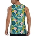 thumbnail image 3 of Xecao Tropical Floral Men's Tank Top Workout Quick Dry Sleeveless Gym Jogging Muscle Shirts Summer Swim Beach Tops, 3 of 9