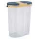 thumbnail image 1 of Caja de almacenamiento de granos con tapa de 1 pieza Tarro de almacenamiento de doble rejilla transparente azul oscuro, 1 of 7