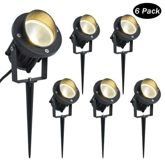 C Cattleya 6-Pack 10.75in Outdoor LED Landscape Spotlight with Ground Stakes for Garden Pathway and Courtyard