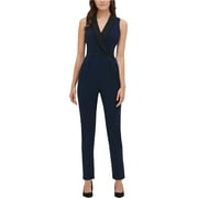Tommy Hilfiger Womens Knit Sleeveless Jumpsuit Navy 8