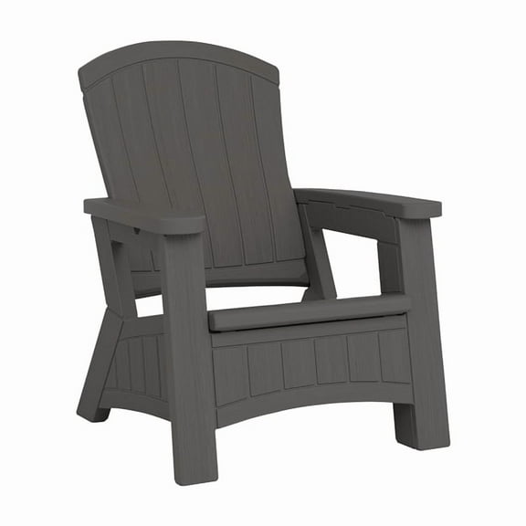 Suncast BMAC1000PD Adirondack Chair with Storage, 30 in W, 32-1/2 in D, 38-1/2 in H, Resin Seat, Wood Frame
