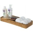 thumbnail image 3 of Kouboo La Jolla Elongated Rattan Vanity Tray Wicker Storage For Paper, Hand Towel Bathroom Vanity Organizer Countertop, White Wash, 3 of 11