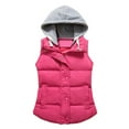 thumbnail image 2 of Women Autumn Winter Color Block Sleeveless Hooded Waistcoat Warm Thick Vest Coat, 2 of 8