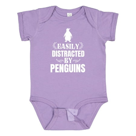 

Inktastic Easily Distracted by Penguins Gift Baby Boy or Baby Girl Bodysuit