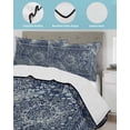 thumbnail image 4 of Boho Blue Twin Size Down Alternative Comforter, Lightweight Comforter Quilt Bedding Set with Pillow Shams Vintage Ethnic Modern Geometric Abstract All Seasons Bed Comforter Duvet Insert 68"x86", 4 of 7