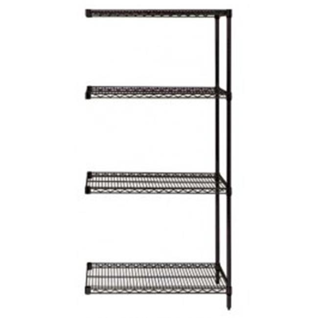 Wire 4 Shelf AddOn Kit Black 24 x 24 x 54 in.