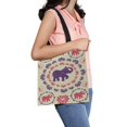 thumbnail image 2 of ABPHQTO Traditional Elephant Canvas Bag Reusable Tote Grocery Shopping Bags Tote Bag 14x16 inch, 2 of 2