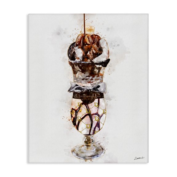 Stupell Industries Art Deco Fashion Brand Dessert Cup Canvas Art, 16 x 20, by Ziwei Li