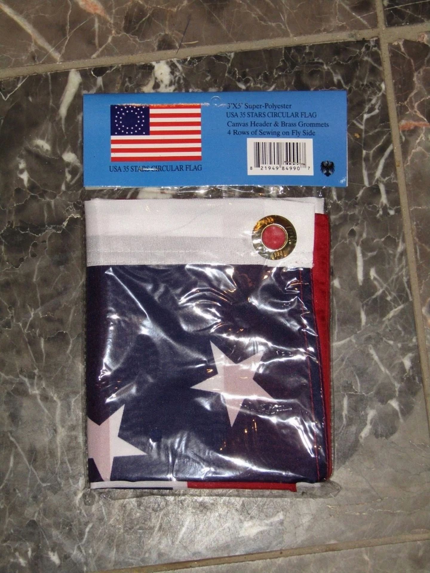 CIRCLE- 3X5 Usa American 35 Stars Union Circular Flag 3'X5' Banner Brass Grommets 100D