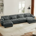 thumbnail image 7 of Grey Ottoman for Modular Sectional Sofa, Velvet Fabric Seat for Oversized Sectional Couches for Living Room Bedroom Apartment, Cloud Sofa Couch, Sofá para Sala, 7 of 7