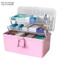 thumbnail image 1 of Caja de almacenamiento de pastillas, 3 capas, gran capacidad, estuche de cosméticos para el hogar, organizador de artículos diversos de plástico, estilo realzado, rosa Speravity HA004344-04B, 1 of 7