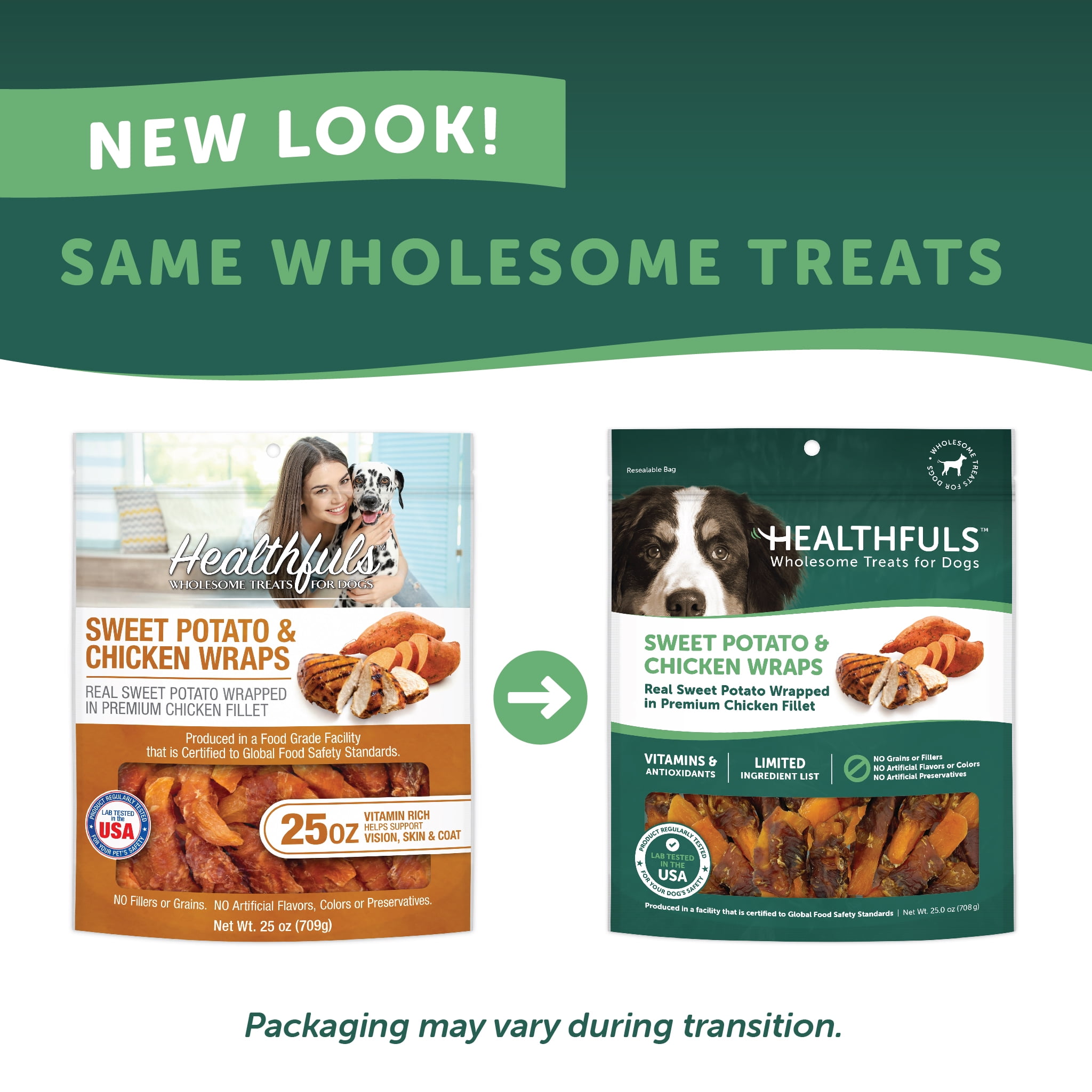 Healthfuls Chicken-Wrapped Sweet Potato Treats, 25 oz - Healthy, Protein Rich Treats for Dogs - Long Lasting Dog Chews