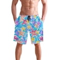 thumbnail image 4 of joogoo Men's Swim Trunks Starfish Watercolor Beach Shorts with Pockets S, 4 of 6
