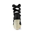 thumbnail image 3 of BLISSFUL STEP Women's Shoes Lace Up Espadrilles Platform Wedge Sandals Black 9, 3 of 8