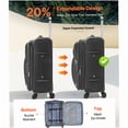 thumbnail image 2 of MANGIJOY Large Capacity 24 Inch Expandable Spinner Suitcase - Black Check-In Luggage with TSA Lock, 2 of 10