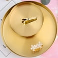 thumbnail image 4 of Large Round Gold Serving Tray 30CM/12 Inch Decorative Vanity Tray Jewelry Makeup Organizer Bar Tray Serving Tray for Coffee, Tea, Drinks, Candle, Wine, Tableware, Perfume Room Decor, 4 of 7