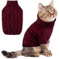 thumbnail image 1 of Suéter para perro Ropa de invierno para cachorros, suéter de punto suave y cálido con cuello alto para gatos, jersey, ropa navideña para mascotas para perros pequeños y medianos, verde pavo real M, 1 of 4