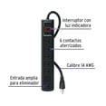thumbnail image 4 of Multicontacto Volteck Negro 6 Entradas Supresor de Picos 450 Joules, 4 of 4