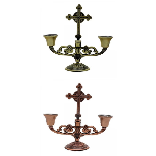2 candelabros para candelabros, decoración para de bodas cristianas, centro de BLESIY Portavelas de pilar