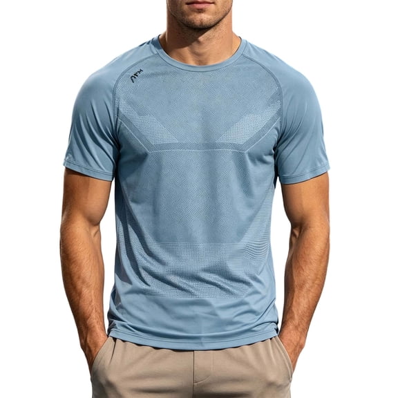 Lmueinov Mens Quick Dry T-Shirt Mesh Panel Athletic Short Sleeve Gym Workout Shirt Summer Breathable Running Tee for Sports and Casual Wear