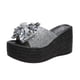 thumbnail image 2 of Sandalias Mujer Casual Peep Toe High Chunky Wedge Heels Shoes Lentejuelas Bow Slippers Wmkox8yii  ytu4347, 2 of 9