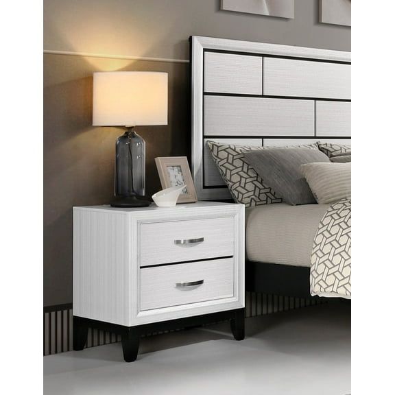 Cterwk Modern Nightstand with 2 Drawers, Perfect for Living Room, Bedroom, White