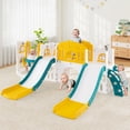 thumbnail image 2 of Gymax 10 in 1 Toddler Swing & Slide Set w/Basketball Hoop Telescope Storage Space Yellow, 2 of 9