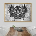 thumbnail image 3 of wall26 Framed Canvas Print Wall Art Black &amp; White Spray Paint Motorcycle Rider Skull Graffiti &amp; Street Art Urban Illustration Modern Art Dark Scenic for Living Room, Bedroom, Office - 24&quot, 3 of 5