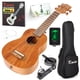 thumbnail image 1 of Ukelele soprano Kmise Instrumento profesional de caoba Ukalalee hawaiano de 21 pulgadas para principiantes con kit de inicio de ukelele (bolsa de lecciones en línea gratuita, correa de afinador, folle, 1 of 5