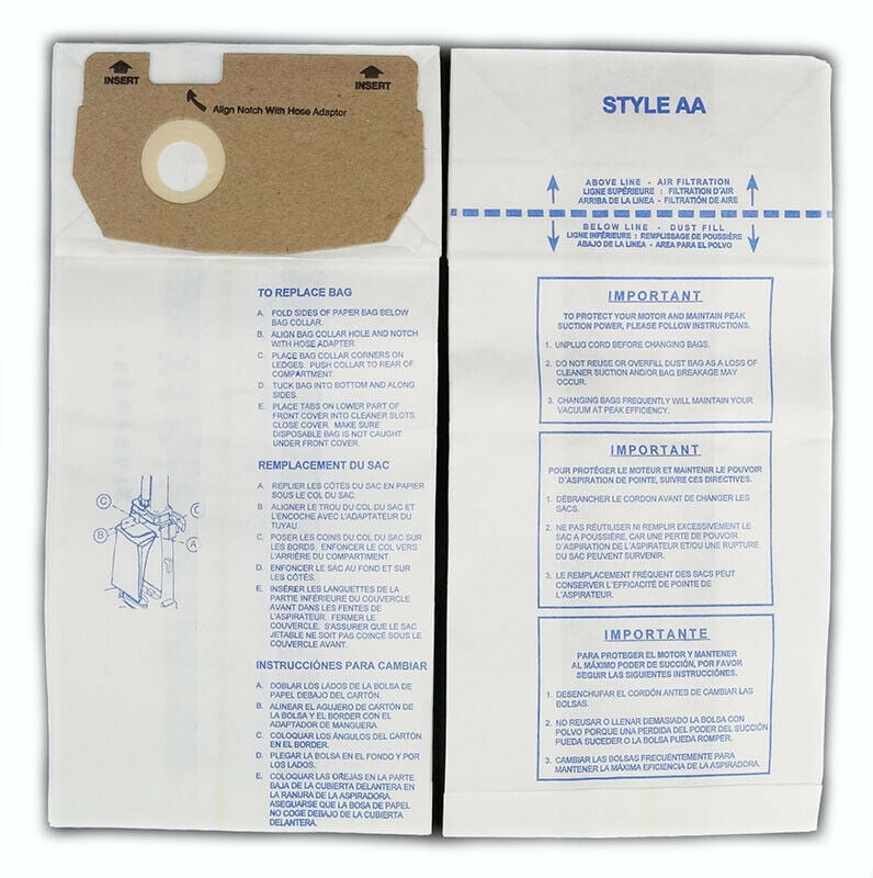 Eureka Sanitaire Style F&G Vacuum Cleaner Bags by DVC Made in USA 