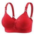 thumbnail image 4 of Bra For Women Front Buckle Underwear Full Coverage Padded Wireless Plus Size Thin Stretchable Tank Top Bra, 4 of 7
