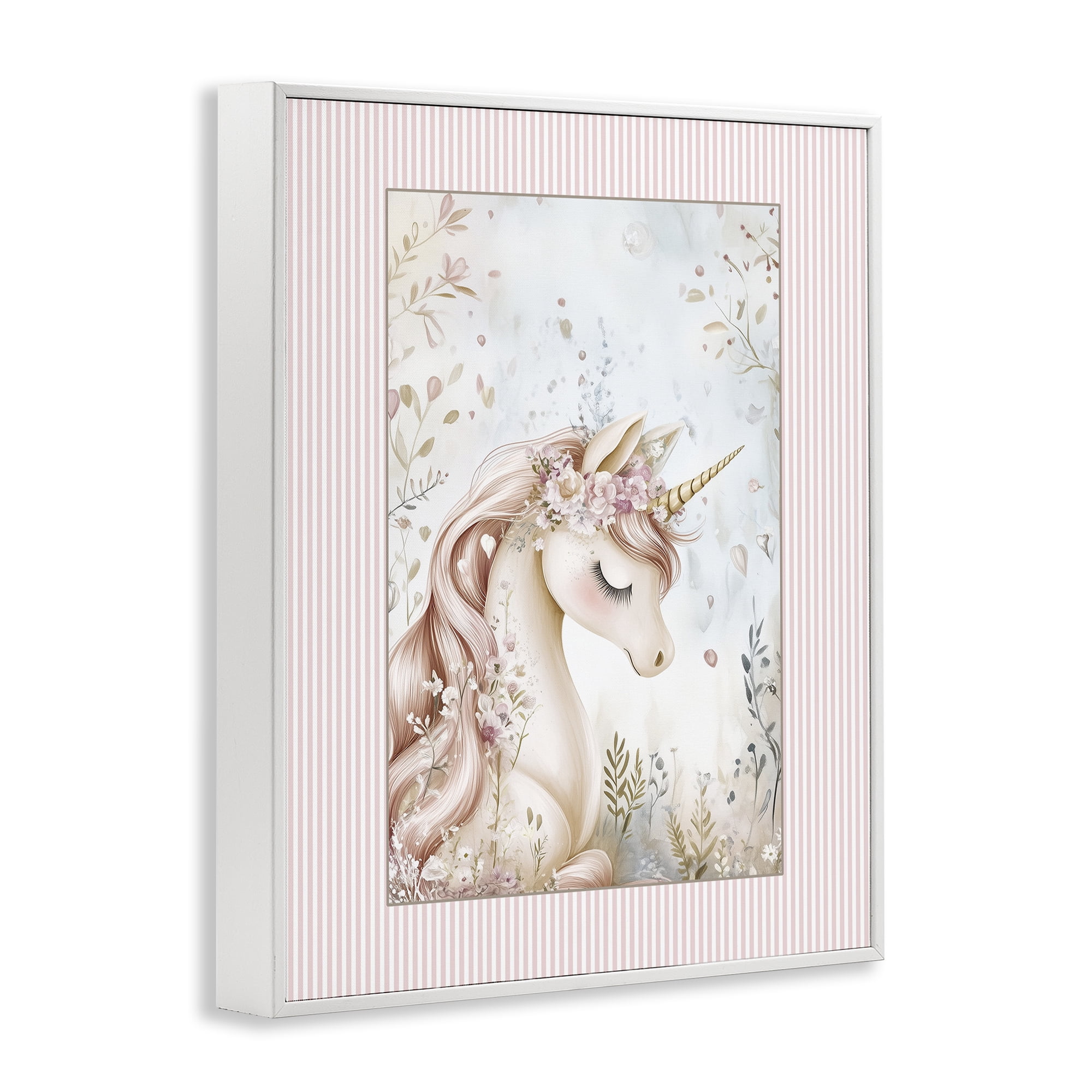 Stupell Industries Enchanted Dreams Unicorn White Framed Giclee Art, design by Christine Simpson Art