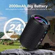 Portable Bluetooth Speaker IPX7 Waterproof Wireless Speaker with 20W Powerful Speaker 24Hrs Playtime Colorful Flashing Lights TWS Wireless Pairing for Outdoor/Party/Beach/Travel/Gifts