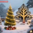 thumbnail image 2 of Stylish Metal Hanging Christmas Tree Wind Spinner - Golden Design with Colorful Ornaments Pattern for Garden Decor, 2 of 7