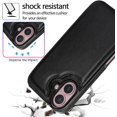 thumbnail image 4 of Phone Cases Design for iPhone 16 Plus Flip Folio Wallet Case with Credit Card Holder Slot PU Leather Cover Durable Kickstand Protective Covers for Women Men Girls 6.7 inch Black, 4 of 7