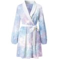 thumbnail image 4 of CEHVOM Robe Décontractée pour Femmes à Col Rabattu à Imprimé Coloré à Manches Longues Cardigan Pyjama Robe Ample, 4 of 5
