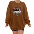 thumbnail image 4 of Gibobby Sudaderas para Mujer Sudadera de manga larga para mujer dobladillo largo bloque de color(Marrón,M), 4 of 5