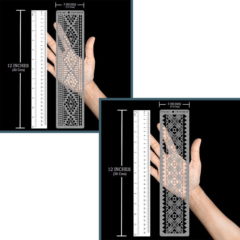 Tile Stencil 12x12 CrafTreat Reusable Border Lace Stencils For Painting ...