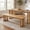 Natural, variant on Christopher Knight Home 59" Bohemian Rubberwood Dining Bench with Plastic Rattan Accents, Natural