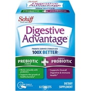 (2 Pack) Daily Prebiotic Fiber + Probiotic Capsule - Digestive Advantage 32 Capsules, Survives 100x Better than regular 50 billion CFU, Lessens Bloating, Promotes Digestive Health and Gut Flora