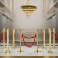 thumbnail image 4 of TEQIN VIP Stanchion Queue Pole Barrier Posts,Gold Stanchion Post Queue With Red Velvet Ropes, Stainless Steel Red Carpet Ropes and Poles, Crowd Control Safety Barriers for Parties, Banks, Museums, 4 of 9