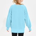 thumbnail image 3 of Girls Oversized Pullover Sweater Long Sleeve Drop Shoulder Crewneck Knit Top for Casual School Daily Wear, 3 of 4