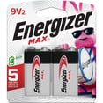 thumbnail image 1 of Energizer MAX 9V Batteries (2 Pack), 9 Volt Alkaline Batteries, 1 of 9