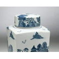 thumbnail image 3 of AA Importing 59745 12 inch Blue & White Square Jar, 3 of 3
