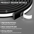 thumbnail image 4 of 2Pcs×119" Wedge Weather Stripping Door Seal Strip for Door Frame & Window,Self Adhesive Window Insulation Draft Stopper Seal for Winter,Gray Foam Door Gap Filler for Soundproofing Light Blocker, 4 of 9