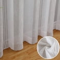 thumbnail image 4 of HA-EMORE Stripe Sheer Curtains 52 Inches Wide for Living Room Bedroom, Bathroom Curtain Window Grommet Voile Drapes, Farmhouse Curtains Faux Linen Window Treatments Semi Curtain, 2 Panels, 4 of 7