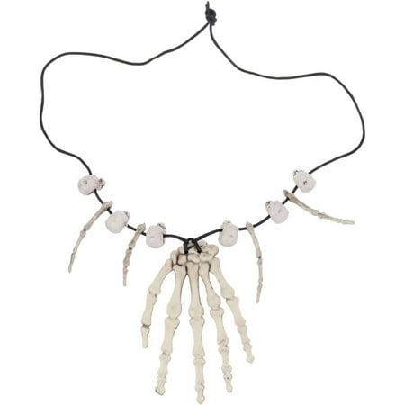 

Yazoeiaing Skull Skeleton Hand Bone Necklace Gothic Skull Necklace Bone Jewelry Necklace for Men Vintage Cosplay Costume Pendant Witch Necklace Halloween Jewelry for Women A2D-606