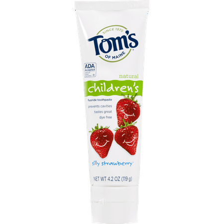 Tom's of Maine Children's Natural Fluoride Toothpaste Silly Strawberry ...